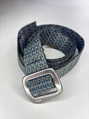 REI x Bison Designs Woven Blue Belt with Metal Slide Buckle -Large / 46.5"-